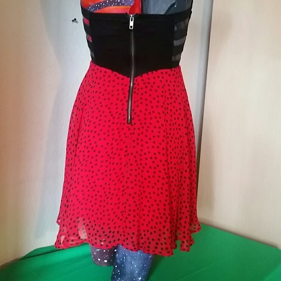 A HOT Material Girl Redw/Black polka-dot Dress - Picture 4 of 5